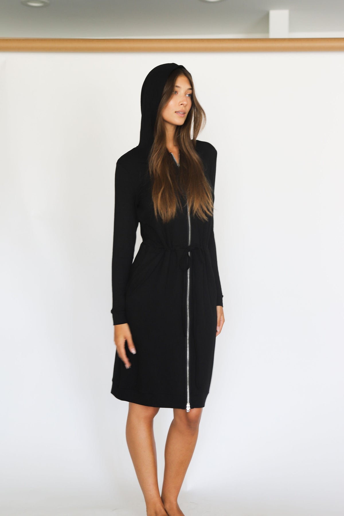 Vero Moda Petite VMTRINA HOODIE DRESS - Day dress - black 